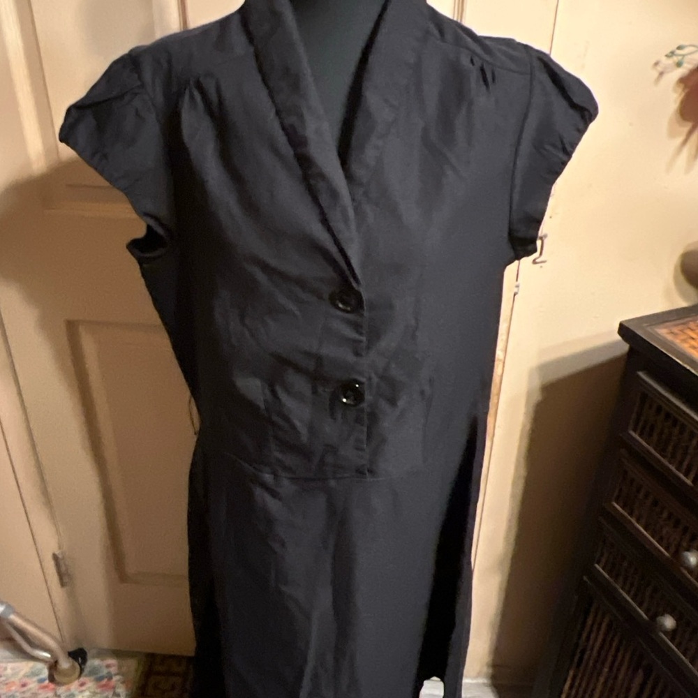 Snap Black Asymmetrical Women's‎ Dress size 16 cuff sleeve